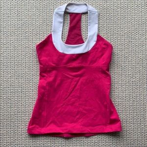 Lululemon pink & white tank top!